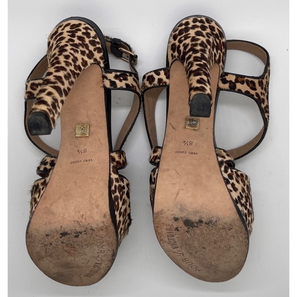 Pour La Victoire Leopard Print Platform Heels Size 8.5 - Picture 7 of 7